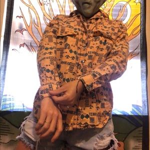 Vintage button up with tribal print